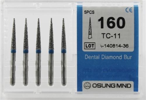 Diamond Burs, Taper Conical Shape, Standard Grit Multi-Use 160Tc-11 - Osung USA