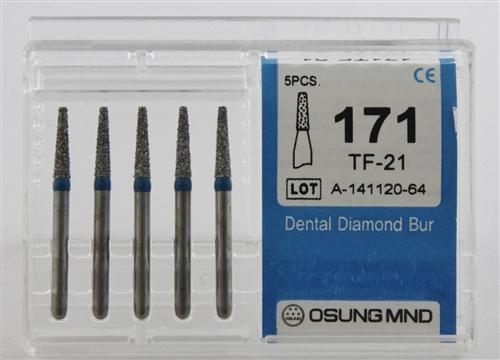 Diamond Burs, Taper Flat Shape, Standard Grit Multi-Use 171Tf-S21 - Osung USA