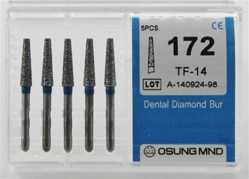 Diamond Burs, Taper Flat Shape, Standard Grit Multi-Use 172Tf-14 - Osung USA