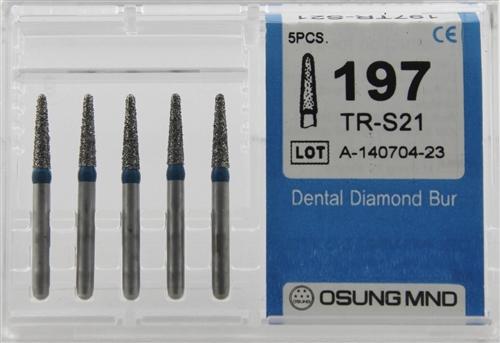 Diamond Burs, Taper Round Shape, Standard Grit Multi-Use 197Tr-S21 - Osung USA