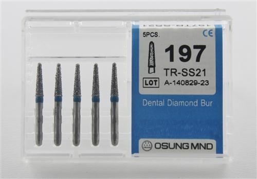 Diamond Burs, Taper Round Shape, Standard Grit Multi-Use 197Tr-Ss21 - Osung USA