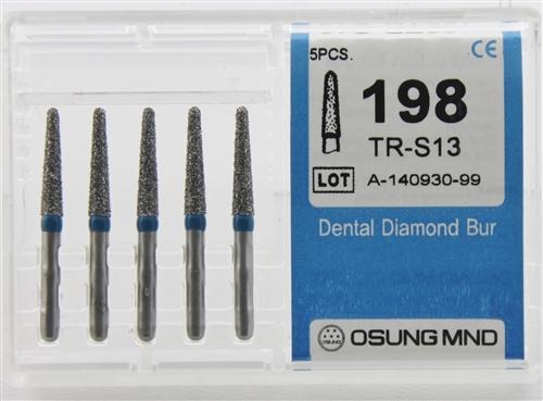 Diamond Burs, Taper Round Shape, Standard Grit Multi-Use 198Tr-S13 - Osung USA