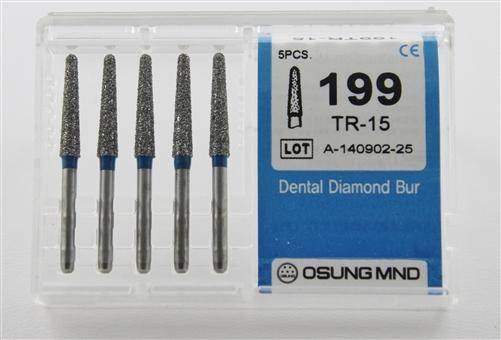 Diamond Burs, Taper Round Shape, Standard Grit Multi-Use 199Tr-15 - Osung USA