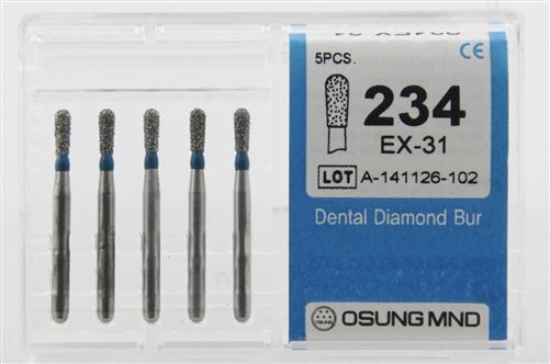 Diamond Burs, Pear Shape, Standard Grit Multi-Use 234Ex-31 - Osung USA