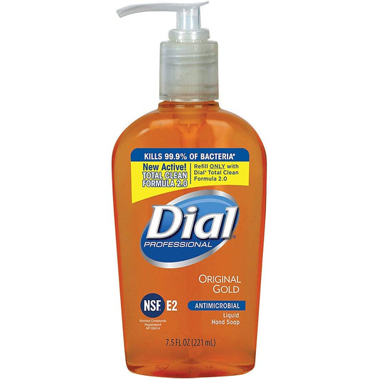 Dial Liquid Antimicrobial Hand Soap, Unscented, 7.5 Oz Bottle - 12 Bottles/Case - Osung USA