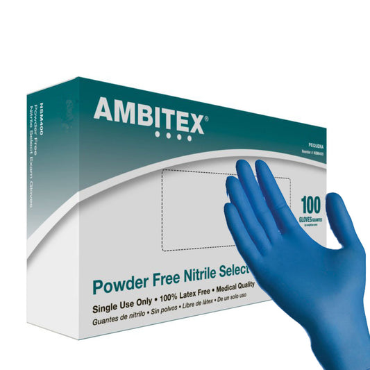 Ambitex Blue Nitrile N400 Powder Free Exam Glove - Small 100/Box (NSM400) - Osung USA